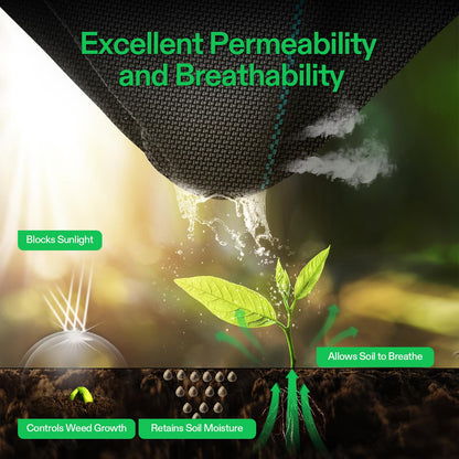 VIVOSUN Premium Weed Barrier Landscape Fabric Heavy Duty, 4ftx250ft 5oz Double-Layered Weed Control Mat with High Permeability, Commercial Ground Cover, Easy Set up & Superior Weed Control