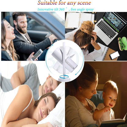 Portable Mini Humidifier, 200ml Small Cool Mist Humidifier with Night Light, USB Personal Desktop Humidifier