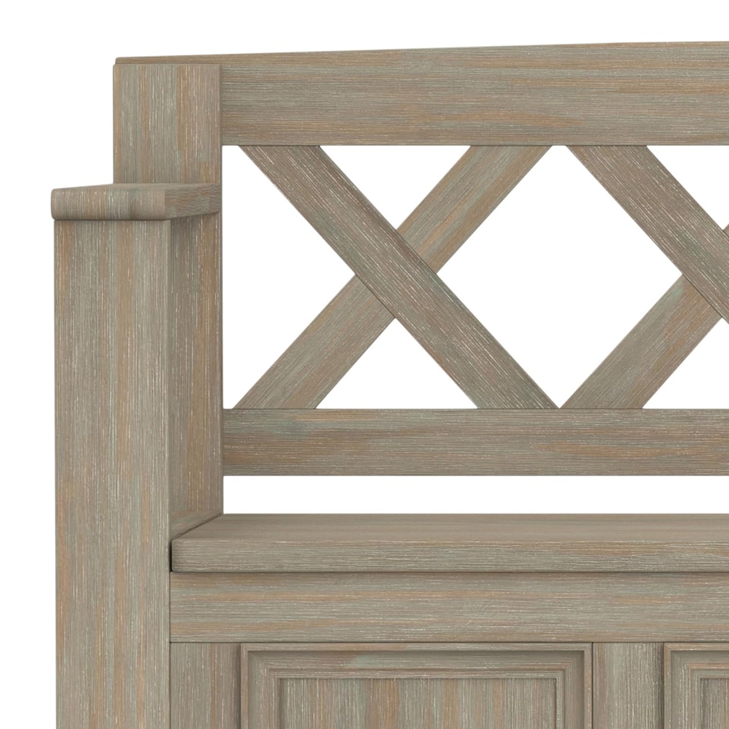 SIMPLIHOME Amherst Entryway Storage Bench - 48 inch Wide Solid Wood Hallway Seat in Distressed Grey, Transitional Bench for Entryway or Living Room with Lift-Up Lid and Spacious Storage