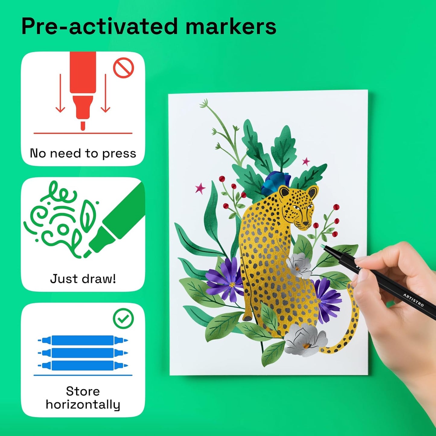 12 1mm ARTISTRO Metallic Paint Pens for Glass Marking, Rock Painting, Ceramic, Wood, Fabric, Scrapbooking, DIY Craft