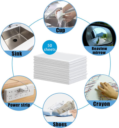 Skiennix Magic Cleaning Sponge Eraser Sheets - 50PCS Reusable Nano Cleaner Pads for Kitchen & Bathroom