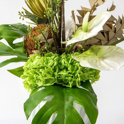 Artificial Plant Light Luxury Simulation Flower Art Set Decoration Dining Table Living Room Negotiation Table Sales Office Decoration Flower Arrangement Artificial Tree Indoor(B)
