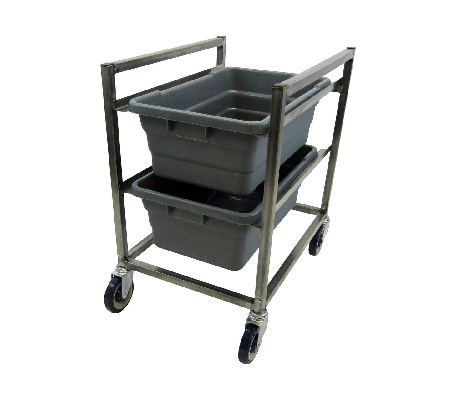 Channel 502LS Lug Rack, All-Welded, Stainless Steel Series, End Load, 2-Lug Capacity, 5" Swivel Stem Casters, 19" W x 26" D x 29.5" H, Stainless Steel Construction, NSF, Made in USA