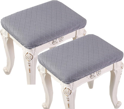 HFCNMY Rectangle,2 Pack Counter Stool Covers Stretch Rectangle Bar Stool Covers Jacquard Vanity Stool Cover Washable