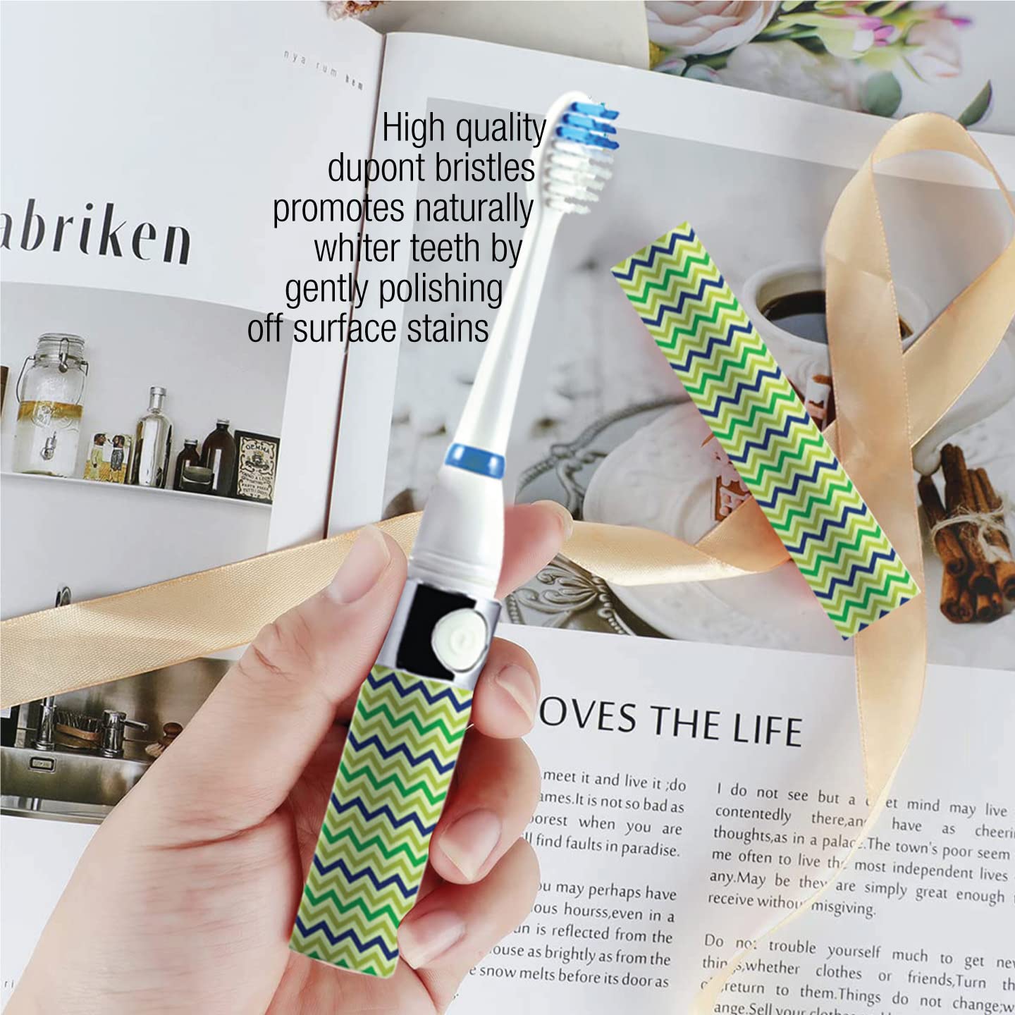 Pursonic Portable Sonic Toothbrush Battery Operated, Battery Included, 3 Brush Heads Included, 22,000 Strokes Per Minute, Brush On The Go (Blue)