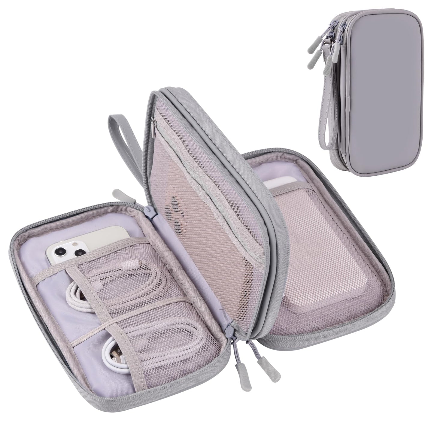 DDgro Travel Accessories Organizer Electronics Pouch for Keeping Certificates Charger/Power Bank/Cables/Mouse/Earphone (Medium, Black)