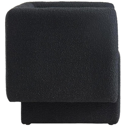 Meridian Furniture 575Black Vera Collection Modern | Contemporary Boucle Fabric Upholstered Accent Chair, Black, 31" W x 27" D x 29" H