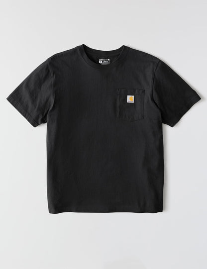Carhartt Mens Loose Fit Heavyweight Short-Sleeve Pocket T-Shirt Work Utility t Shirts, Black, Large US