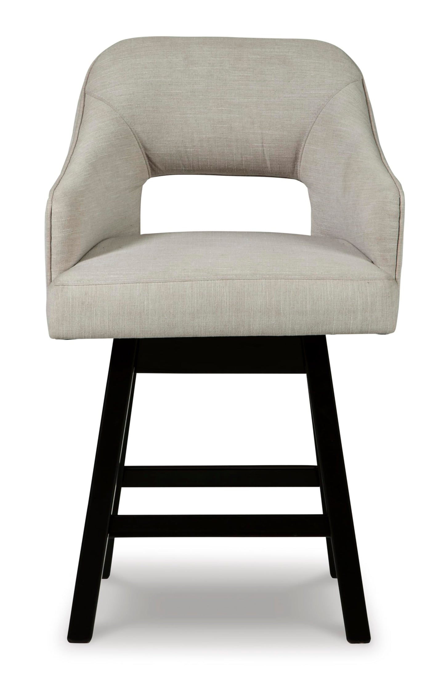Signature Design by Ashley Tallenger 25" Upholstered Swivel Counter Height Bar Stool, 2 Count, Beige & Dark Brown