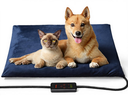 Toozey Small Pet Heating Pad, 6 Adjustable Temperature Dog Cat Heating Pad with Timer, Waterproof Heated Cat Bed with Chew Resistant Cord, Indoor Electric Pet Heated Mat 18x16in