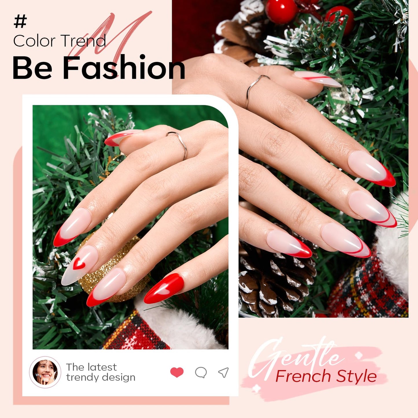 Modelones French Tip Tool- 6 Pcs Nail Stamp French Manicure Kit Suitable for DIY Together with Gel Nail Polish Art Tips Printing Tool Kit