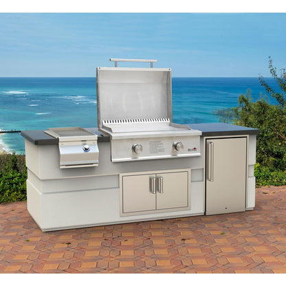 Stanbroil 28-Inch Premium Built-In Liquid Propane Griddle for Outdoor Kitchen Grill, Durable Stainless Steel 2-Burner Flat Top Grill with Lid for BBQ Island, 34,000 BTUs
