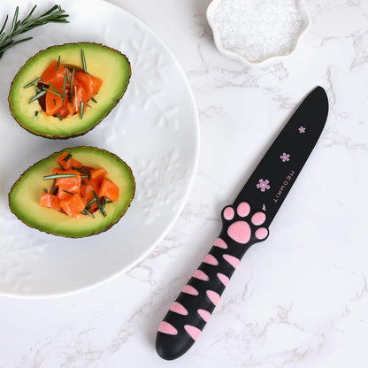 Cute Kitchen Knife Set, 5-Piece Non-Stick Knives with Detachable Block & Scissors, Sharp Kitchen Knives for Home