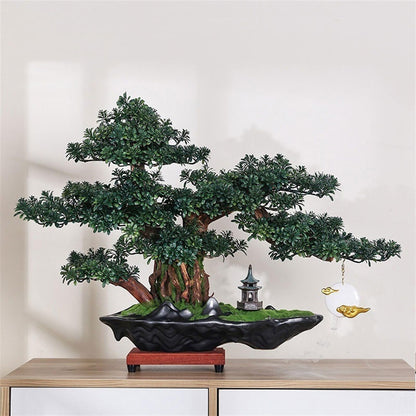 WANGHAI2024M Artificial Trees Modeling High-end Luxury Hotel Living Room Desktop Ornaments Simulation Tree Bonsai Fake Greenery Landscaping Artificial Bonsai