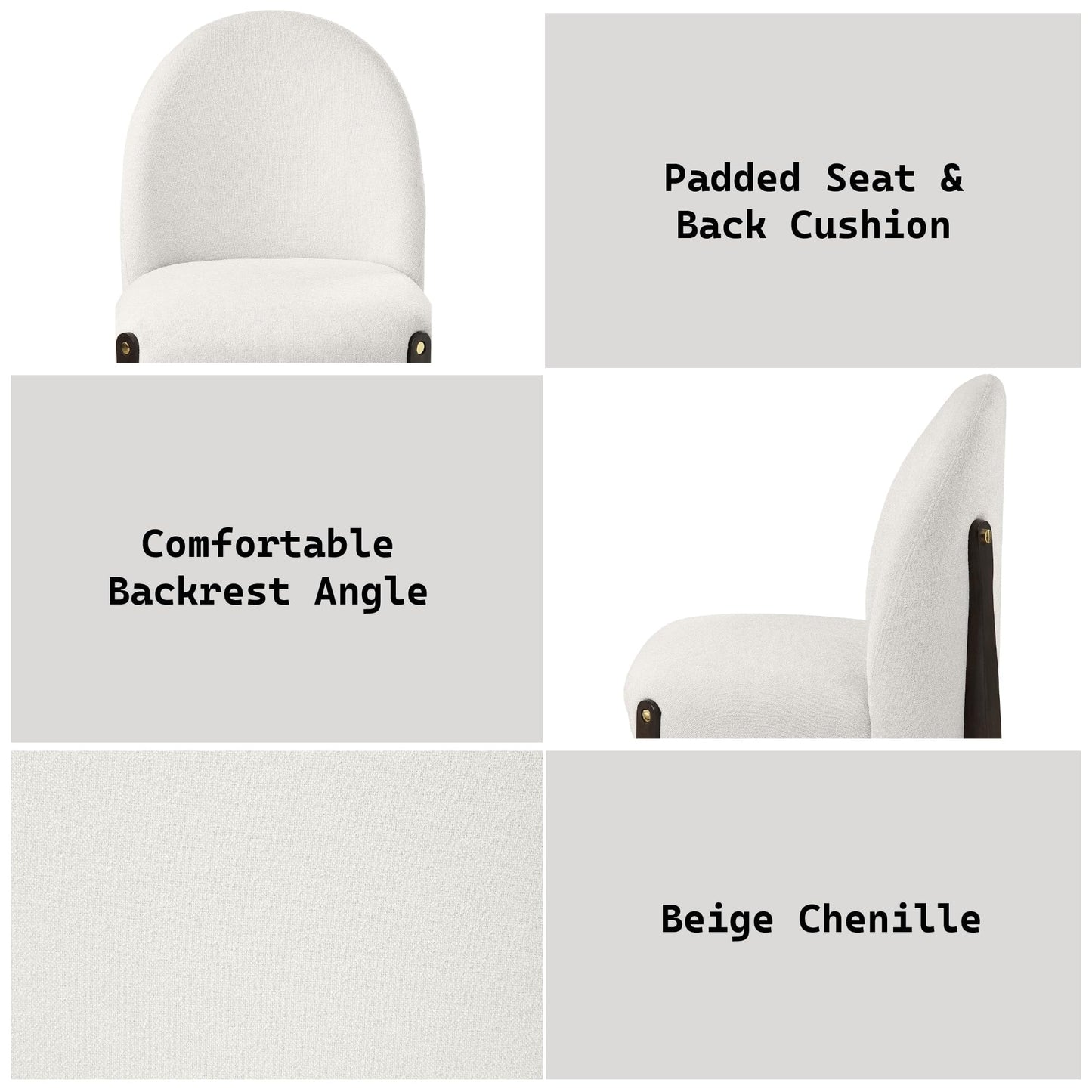 Acme Clayten Wood & Fabric Upholstered Side Chair in Beige & Espresso (Set of 2)