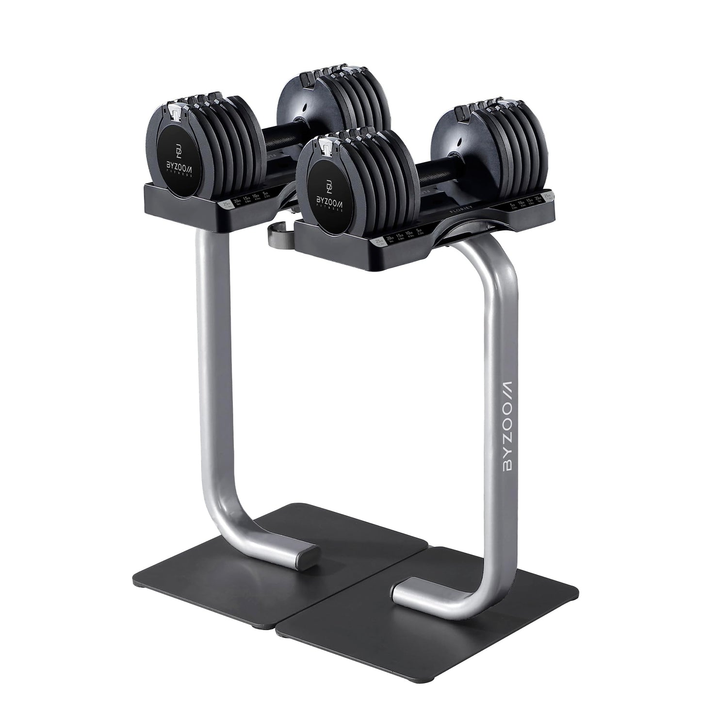 BYZOOM FITNESS 25lb Adjustable Dumbbell & Dumbbell Stand Set