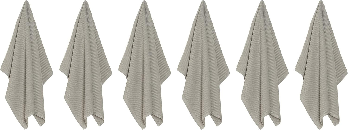 Set 6, Now Designs Ripple Kitchen Towel, of London Grey