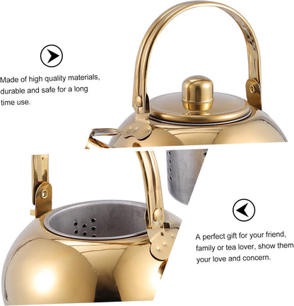 1pc Stainless Steel Whistling Tea Kettle, Portable Stove Teapot with Infuser, Water Boiler Filter for Heating