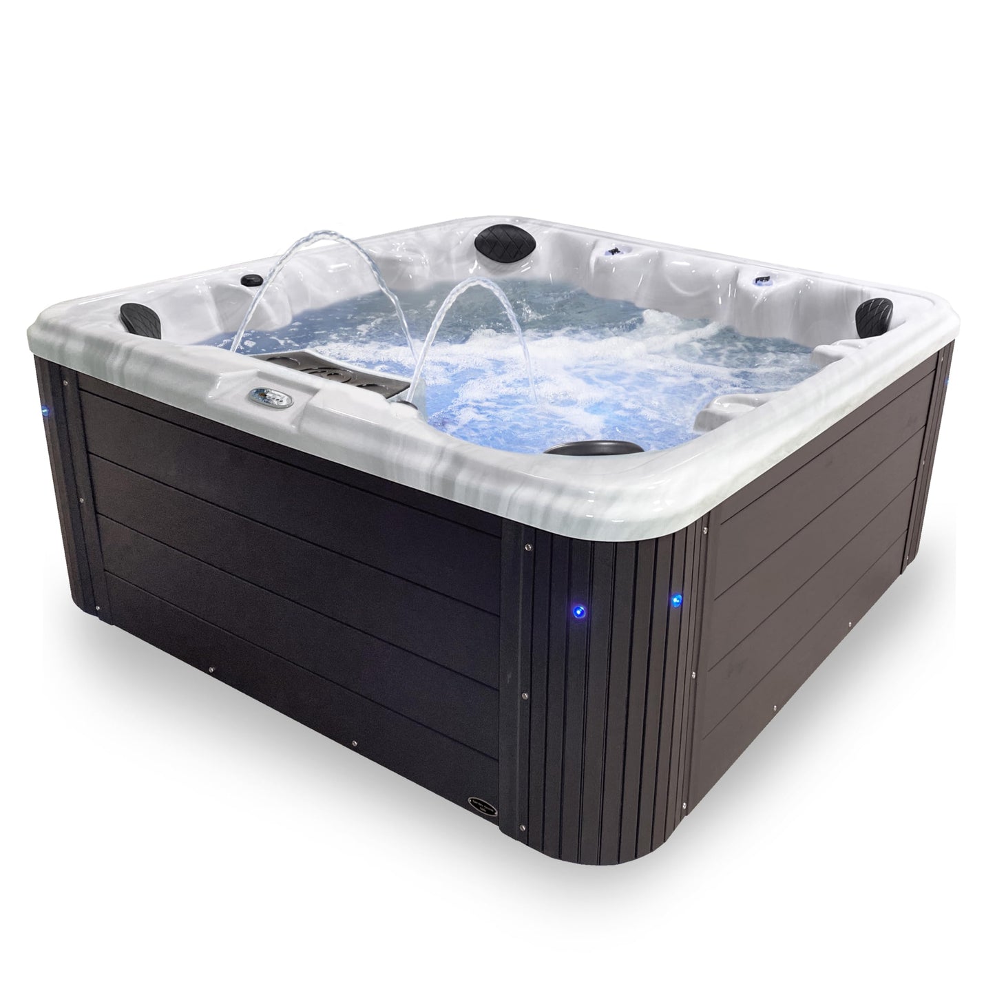 Insight Outdoor Hot Tub, 7-Person 34-Jet, 86-Port Non-Lounger Acrylic Spas with Ice Bucket by Aqualife by Strong Spas