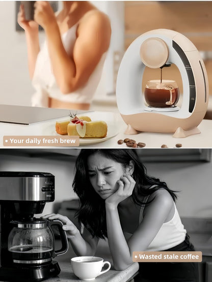 HAILASRE 3 in 1 Single Serve Coffee Maker for K Cup Brewer,Ground Coffee and Tea Leaves,1400W 20s Fast Heating Mini Q,One Button Operation, Outdoor Portable for Small Spaces（Coffee Cup NOT Included）