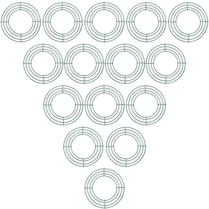 Hotop 15 Pcs 12'' Metal Wreath Frame Wire Rings Crafts Wreath Making for Christmas New Year Valentines Decoration, Dark Green