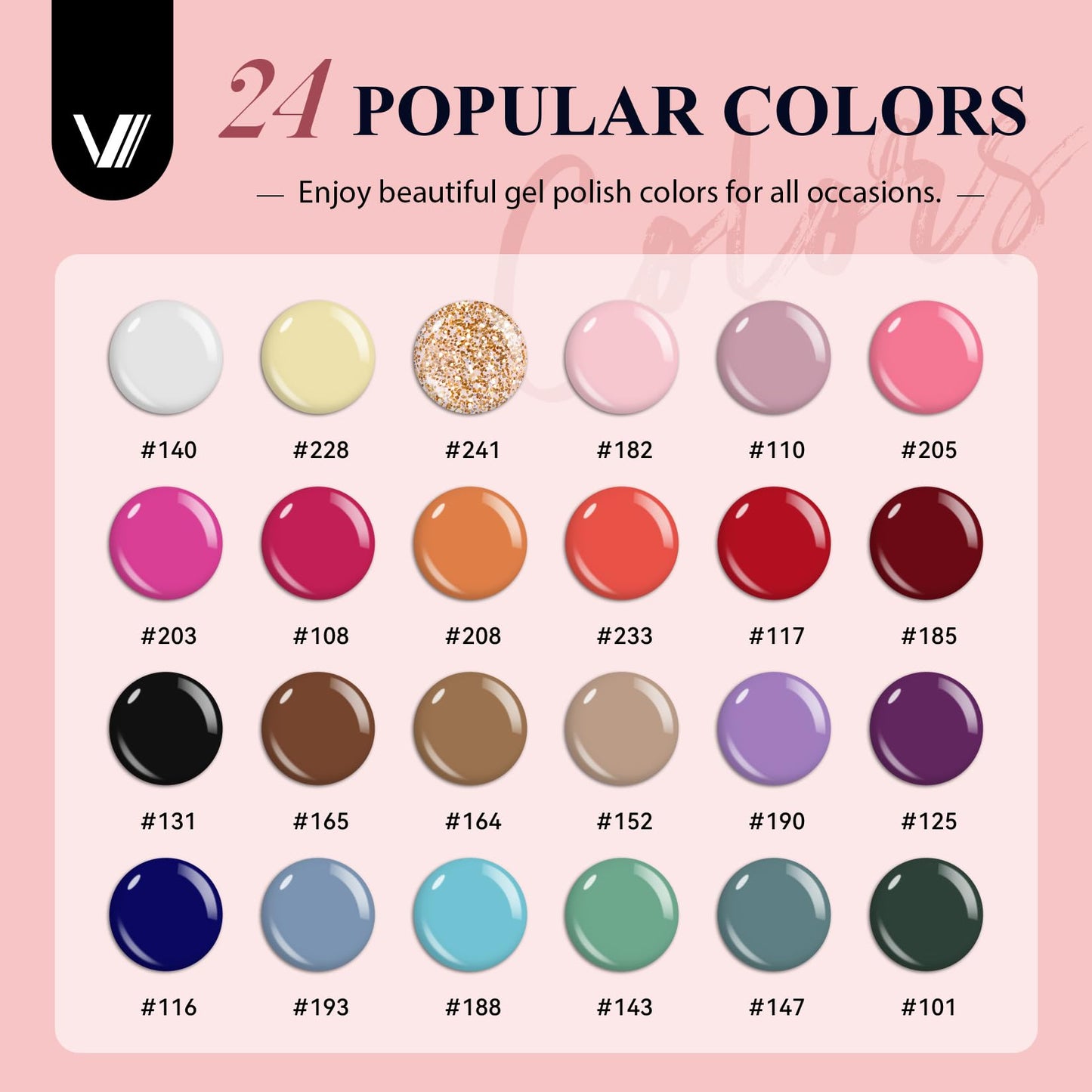 VANREESA 42 Pcs Gel Nail Polish Kit with U V Light 24 Popular Colors Gel Polish Nail Kit Green Blue Purple Pink Orange Complete Nail Kit with Manicure Tools Gifts for Women Girls