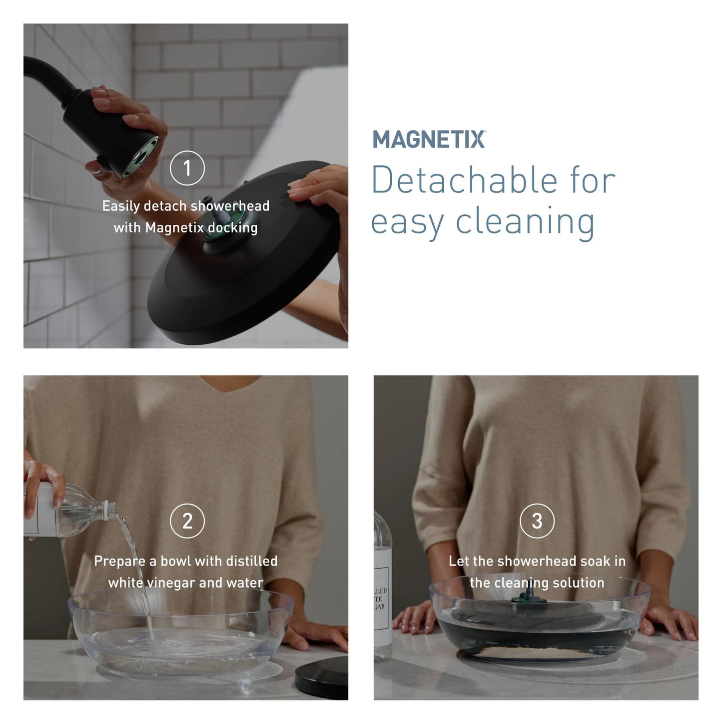 Moen Verso Eco-Performance Round 9” Rain Shower Head with Infiniti Dial and Magnetix Docking, 1.75 GPM Adjustable Rainfall Shower, Matte Black, 220R2EPBL