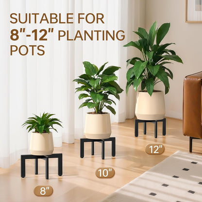 JND 2Pack 8-12 inch Adjustable Plant Stand Indoor Outdoor,Metal Modern Plant Stands, Plant Stand with Adjustable