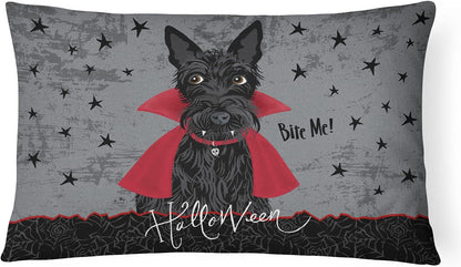Caroline's Treasures VHA3037PW1216 Halloween Vampire Scottie Canvas Fabric Decorative Pillow, Indoor Outdoor
