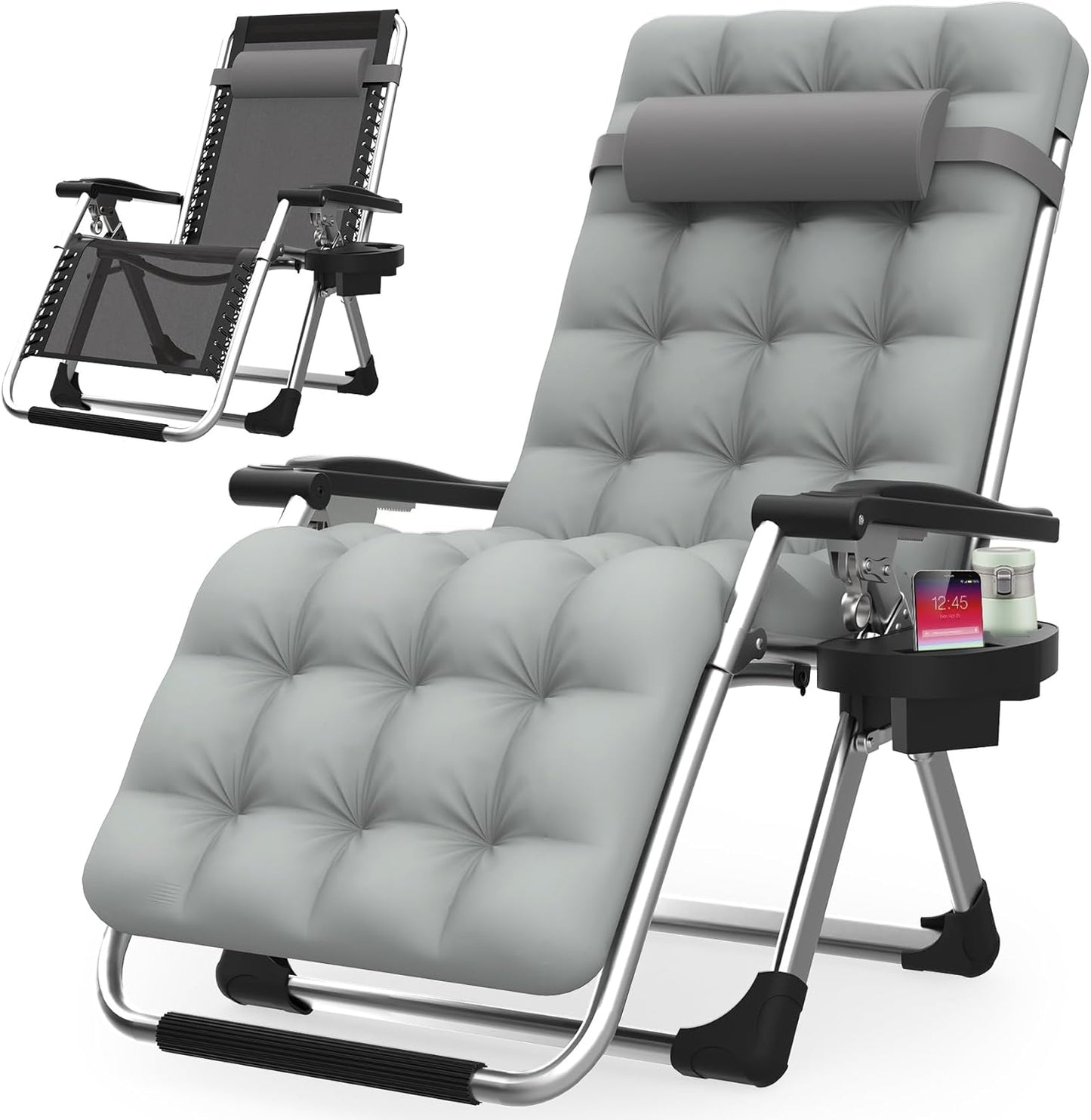 Suteck Zero Gravity Chair - Reclining Camping Lounge Chair with Removable Cushion & Cup Holder