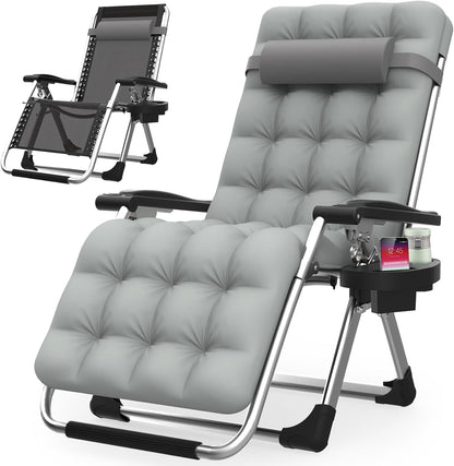 Suteck Zero Gravity Chair - Reclining Camping Lounge Chair with Removable Cushion & Cup Holder