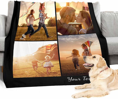 AOFUN 4 8 Personalized Photo Blanket, Photos Custom Blankets Photo Blankets Customize for Mom Grandma Wife Women from