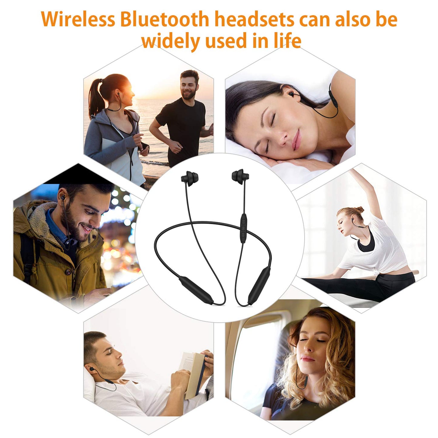 GOOJODOQ Bluetooth Sleeping Headphones Bluetooth 4.2 Wireless Soft in-Ear Sleeping Earbuds, 18 Hours Music time, Wireless Sleep Headsets for Insomnia, Side Sleeper, Gym, Relaxation and Sports-Black