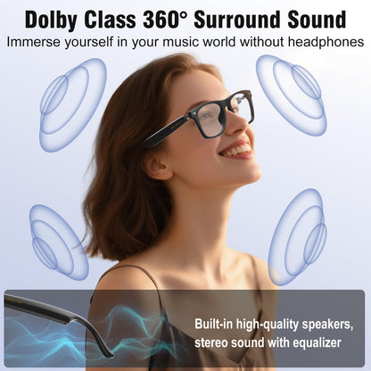 AI Translation Smart Glasses with Chat GPT for Men and Women, Bluetooth Sunglasses with Translator 164 Languages and Color-Change Lens, Music Playback & Hands-Free Calls, UV & Blue Light Protection