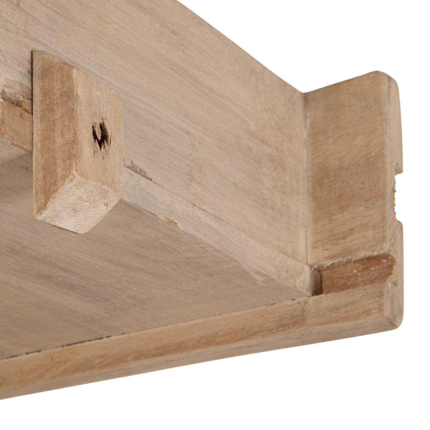 Reclaimed Wood Console Table with 4 Drawers 4 Storage Sections, Natural