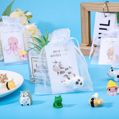 BESARME 50 Set Employee Appreciation Gifts Bulk, Teacher Appreciation Gifts for Coworkers Staff Thank You Gift Resin Animal Set with Inspirational Note Cards School Supplies