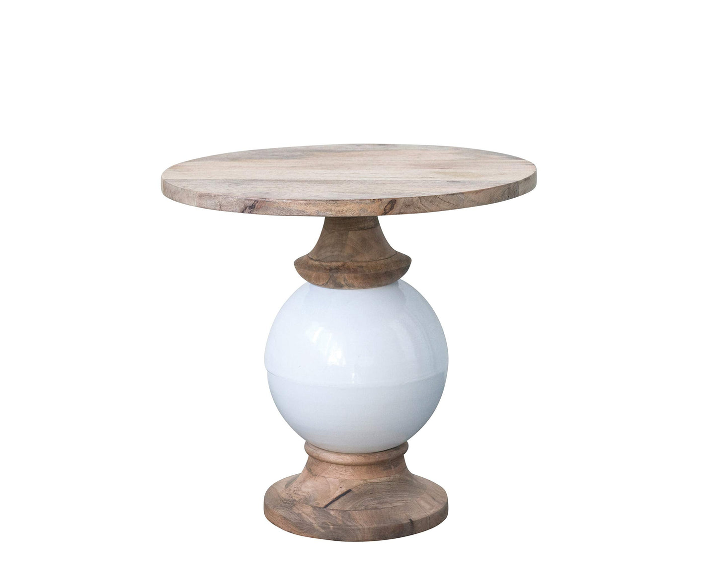Creative Co-Op Mango Wood & Metal Round Pedestal Table