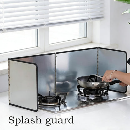 Splatter Screen - 4 Sided Stainless Steel Grease Splatter Guard for Frying Pan, Fine Mesh Oil Splash Protector, Stove Top Splatter Shield, Easy Clean & Durable Kitchen Essential