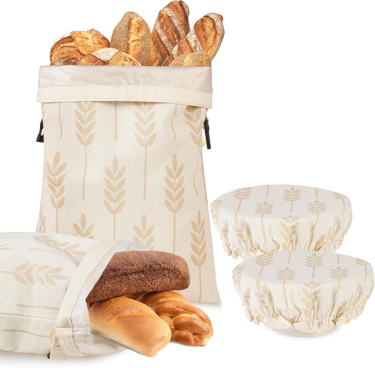 16.9"x12.6" 2 LAKE OF FIRE Reusable Bread Storage Bags for Homemade Bread with Reusable Bowl Covers,Large Sourdough