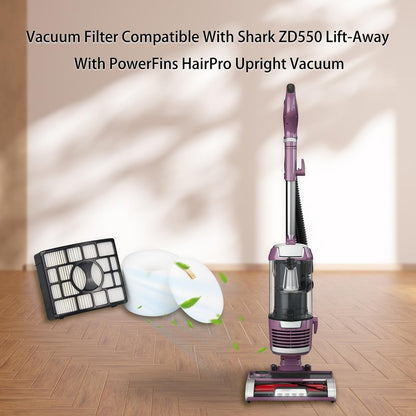 for Shark NV611 31 Filter Replacement Filter Compatible with Shark NV611 31 NV611 UV700 NV601 ZD550 ZD552 NV600 NV770 NV771 ZU701 Lift-Away with PowerFins HairPro Upright Vacuum,Part # XHF600 & XFF600