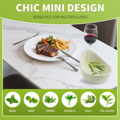 2 Pcs Small Handmade Ceramic Extraction Bowls, Ceramic Herb Stripping Tool and Herb Glass Bowl Porcelain with Different Hole Sizes to Strip Stems and Leaves, Perfect for Cilantro and Other Herbs