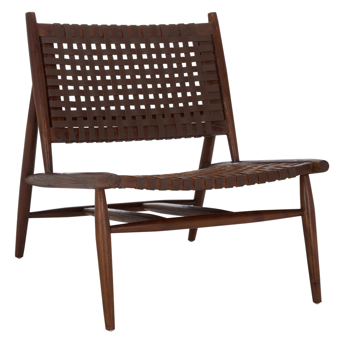 Safavieh Home Soleil Natural and White Leather Woven Accent Chair