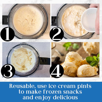 4 Pack 24 oz 11-in-1 Set, NC501 NC500 Creami Pints and Lids for Ninja - Deluxe Creamy Icecream Containers Cups Jars