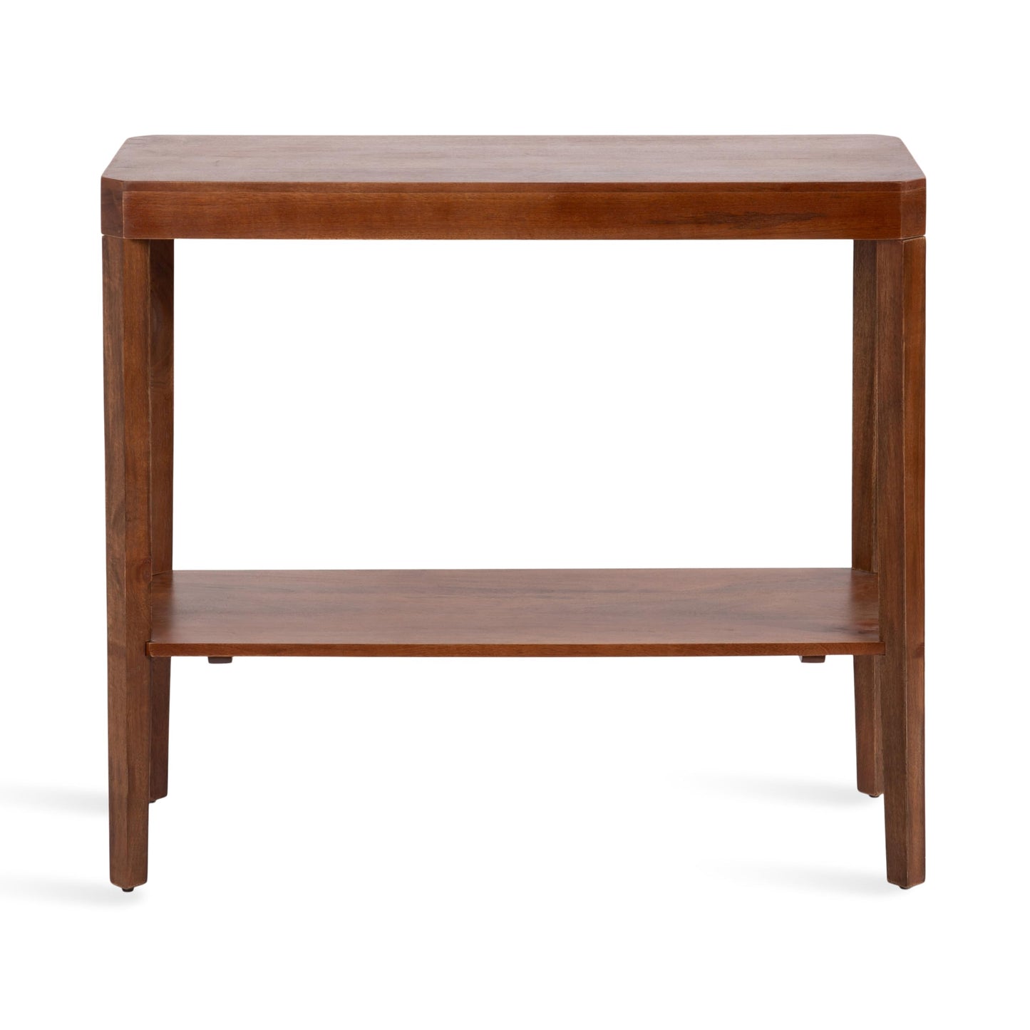 Kate and Laurel Talcott Modern Rectangle Wood Console Table; 36 x 14 x 33; Walnut Brown; Transitional Decorative Two-Tier Entryway Table for Use as a Behind Couch Table or a Bedroom Accent