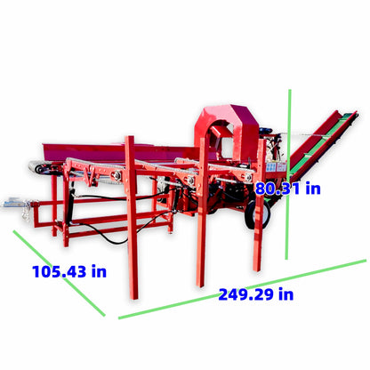 45T Firewood Processor with 20HP GX630 Engine, 19.6″ Max Cut, 25″ Chainsaw, Have Chain Table, 3M Conveyor, Full Hydraulic Control– Easy to Operate for Home, Farm, Small Business – CA Shipping