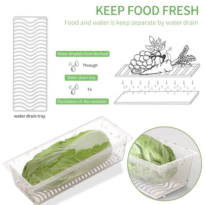 SILIVO Produce Saver Containers for Refrigerator (6 Pack) - 1.5L Fruit Storage Containers for Fridge, Vegetable Storage Containers with Drain Tray Keep Fresh for Veggie, Fruit, Lettuce and Salad