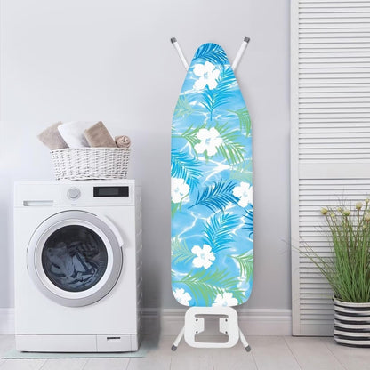 Flashideas Floral Print Ironing Board Cover and Pad - 15x54 Inch Standard Cover with Elastic Edge, Scorch Resistant