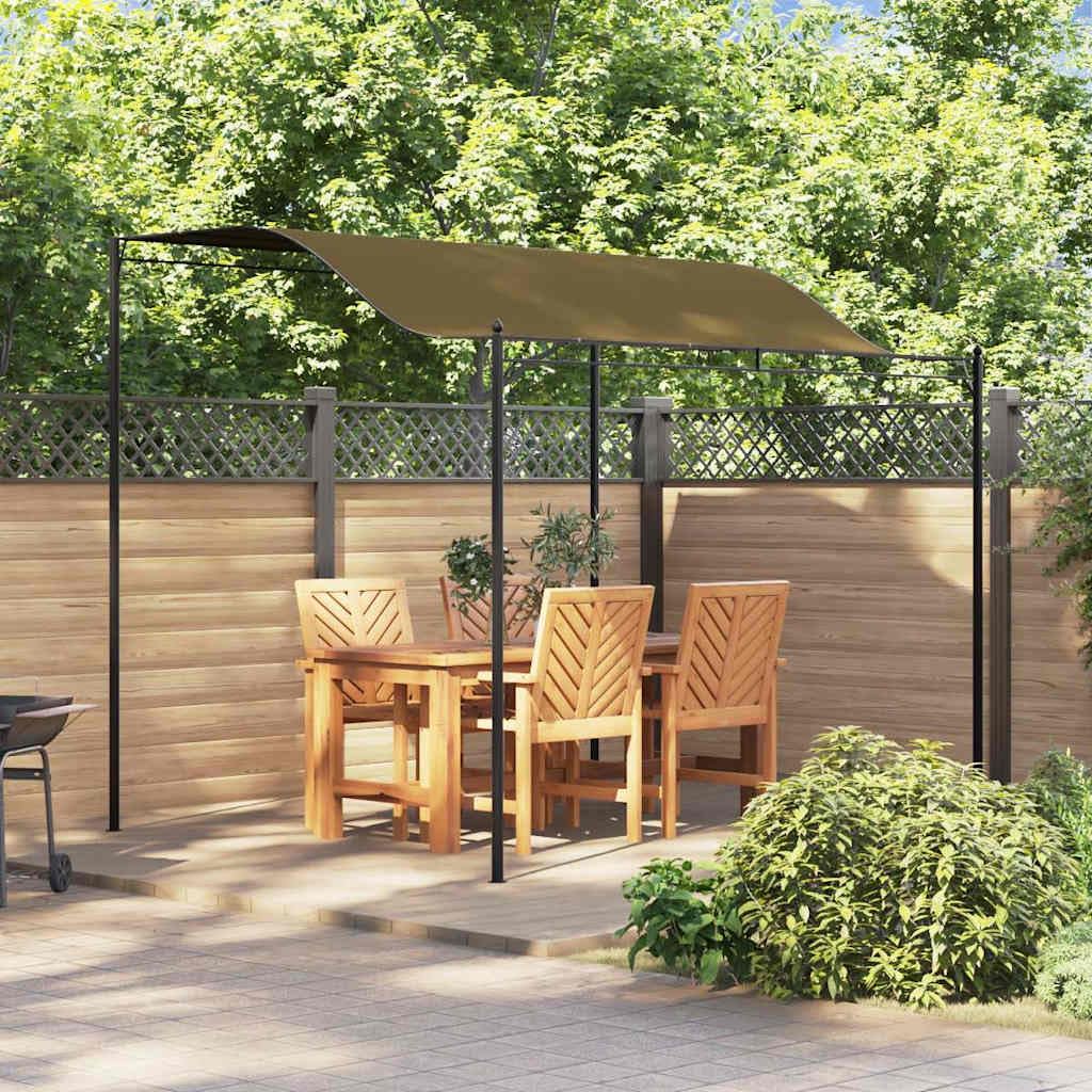 Xhnifbn Taupe 118"x100" Outdoor Gazebo Canopy Steel Frame Polyester Shade for Garden Patio Party UV Block Easy Setup
