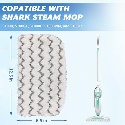 6 Pack Thickened Steam Mop Replacement Pads, Durable Microfiber Mop Pads Compatible with Shark S1000/S1000A/S1000C/S1000WM/S1001C, Washable Pads for Pet Owners and Families with Kids