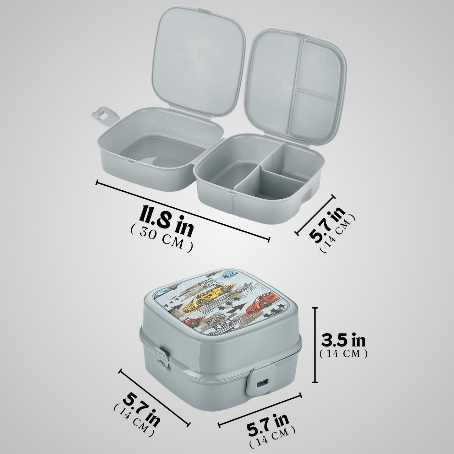 HEFA Lunch Box for Kids, All-in-One Foldable Lunch Box, Bento Box for Girls, Spoon and Fork included, Sandwich Containers